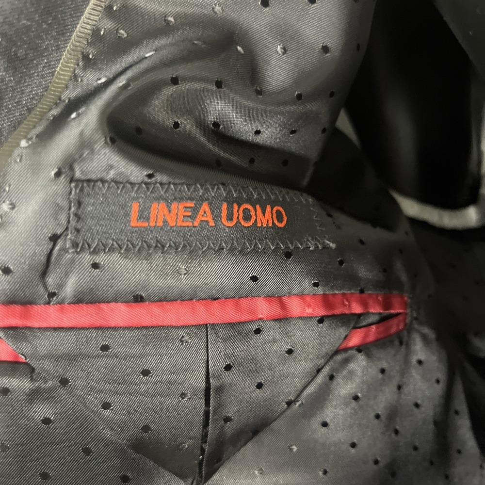 Uomo Suit Jacket Blazer Mens 42R Charcoal Black 100% Pure Wool Classic Fit - Picture 4 of 6